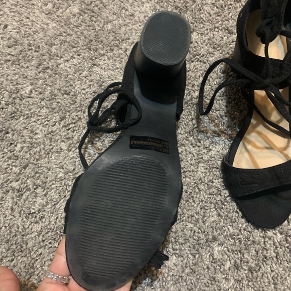 Qupid Faux Suede Lace Up Heels - Picture 6 of 7